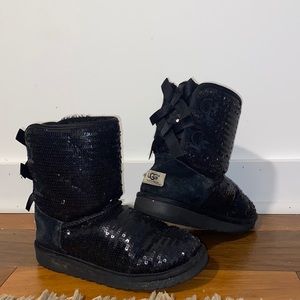 {UGGS} black sequined girls ugg boots